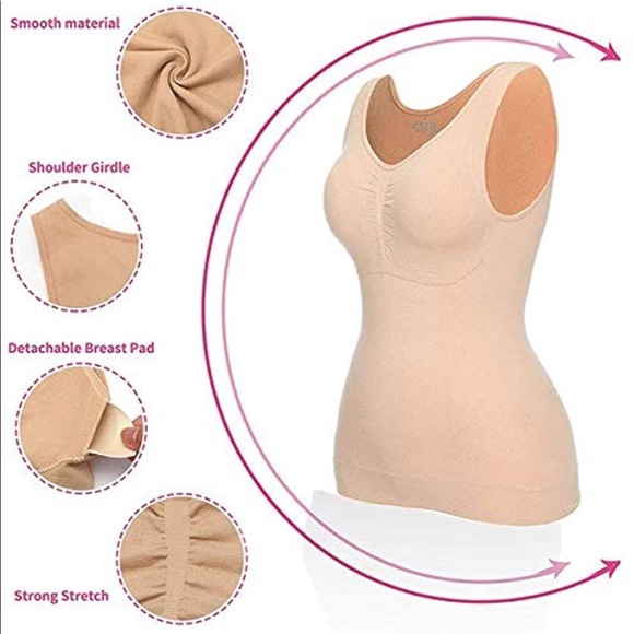 NWT WomanOcean Cami Body Shaper Waist Trimmer & Tummy Control-Tan-Small - Picture 3 of 8